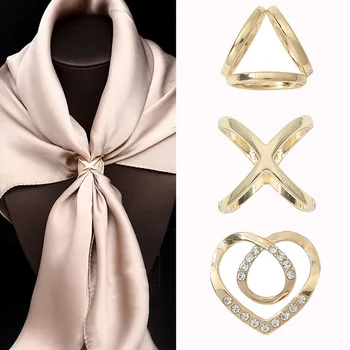 Жемчужные броши, застежка, Шелковый шарф, простые хрустальные броши, кольцо для шали, зажим для хиджаба, шарфы, Пряжка, Свадебные Рождественские аксессуары