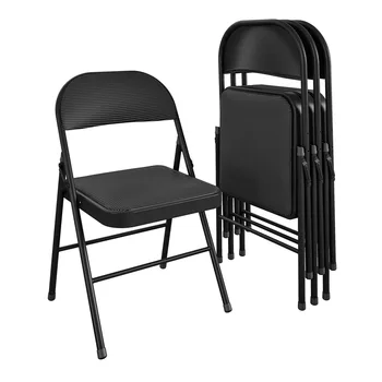 Складной стул с тканевой обивкой mainstays, черный, 4 шт.