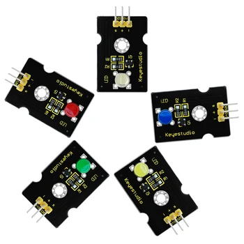 Keyestudio Сверхяркий светодиодный модуль 5 мм красного/синего/желтого/зеленого/белого цвета для Arduino STEM