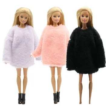 Модное кукольное плюшевое пальто, новая повседневная одежда с длинными рукавами, кукольное пальто, топы, разноцветная кукольная одежда 1/6 