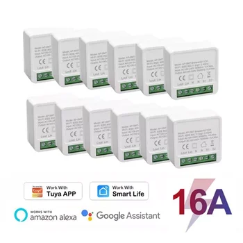 Tuya 16A МИНИ-Переключатель Wi-Fi DIY 2-полосное Управление Таймер Переключатели Реле Монитор Питания Smart Life Работа С Alexa Google Home Alice
