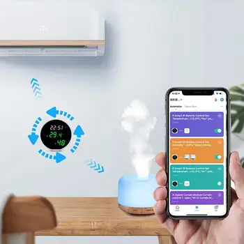 Умный датчик температуры и влажности Tuya WiFi гигрометр для помещений, термометр с подсветкой ЖК-дисплея, поддержка Alexa home