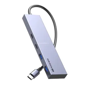 4 порта концентратора USB C из сплава 10 Гбит/ с Для передачи данных с USB C на USB3.1 TypeC Splitter Dropship