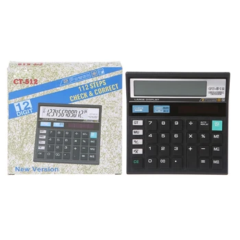 12-значный Электронный Калькулятор Большой ЖК-Дисплей Аккумуляторная Батарея Двойного Питания Настольный Калькулятор для Домашнего Офиса Dropship