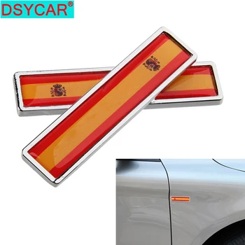 DSYCAR 1 Пара 3D Автомобильная Металлическая Наклейка Национальный Флаг Испании Кузов Автомобиля Багажник Авто Мотоцикл Персональная Наклейка Украшение Автомобиля Для Укладки