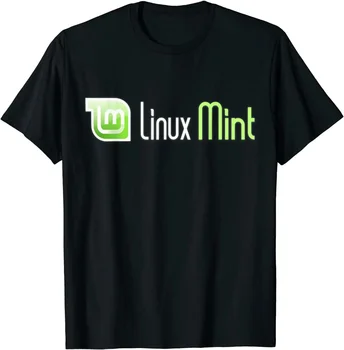 Слоган Linux Mint lover С хлопчатобумажной футболкой с круглым вырезом, мужские повседневные футболки с коротким рукавом, топы, уличная одежда Harajuku