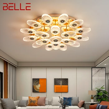 Потолочный светильник BELLE Nordic, современный винтажный светильник, Роскошный светодиодный светильник 3 цвета, Креативные светильники для дома, гостиной, спальни.