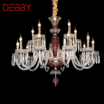 Люстра Европейского Стиля DEBBY LED Hanging Pendant Candle Crystal Освещает Роскошные Светильники для Домашней Гостиной