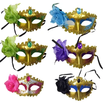 Женская маска на половину лица, Маскарадные Цветы, Очки принцессы, костюм для косплея, Женская маска из перьев, принадлежности для вечеринок для взрослых