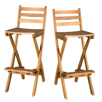Складной барный стул 380x579x1183 мм, дерево Акация, масляная отделка, дешевый барный стул для барной мебели