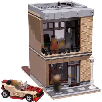 Модульное здание: Современный дом с интерьером и автомобилем 792 шт. MOC Build