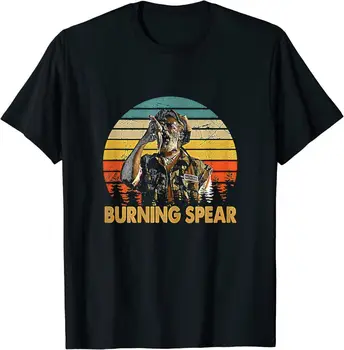 Ретро-винтажная футболка Burning Art Spear Music Ямайского певца, ретро-винтажная художественная футболка