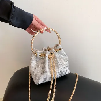 Роскошная дизайнерская сумочка с бриллиантами для вечеринки 2023, вечерний клатч с кисточками и цепочкой, сумки через плечо с бриллиантами, кошельки и дамская сумочка