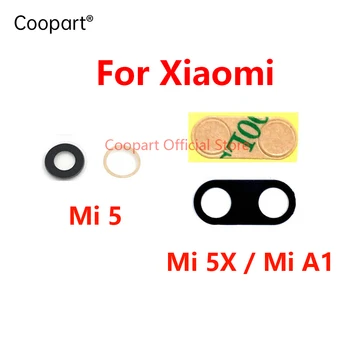 2 шт. Новая Стеклянная крышка объектива задней камеры заднего вида с заменой наклейки для Xiaomi Mi A1 5X Mi5X Mi 5 Запчасти для ремонта телефона