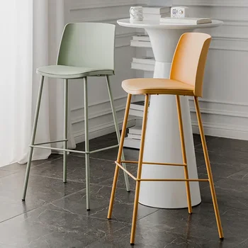 Барный стул современный простой домашний лаундж-барный стул со спинкой на стойке регистрации, высокий табурет для молочного чая, высокий стул для магазина