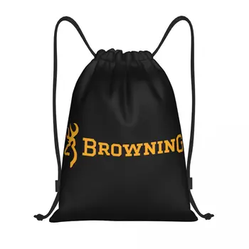 Браунинг Сумка на шнурке Женская Мужская Складная Спортивная сумка для спортзала Рюкзаки для хранения покупок