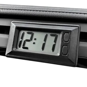 Цифровые часы на приборной панели автомобиля, Маленькие цифровые часы Для автомобиля с батарейным питанием, Электронные цифровые часы для автомобиля с самоклеящимся светодиодом