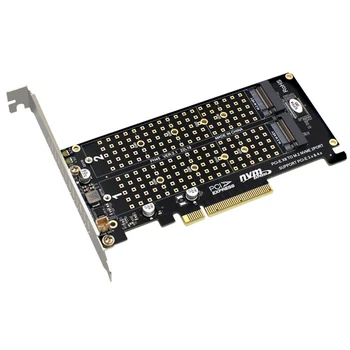 PCI-E X8 X16 Двухдисковая Карта Передачи данных NVME M.2 MKEY SSD Адаптер расширения RAID-массива Материнская плата PCI-E 3.0 4.0