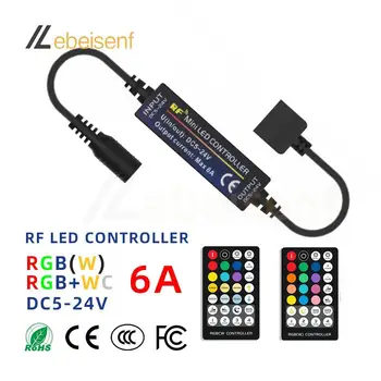 Мини RF Светодиодный Контроллер 5V 12V 24V DC 6A Цветная Полоса Света RGB RGBW RGBWC RGBCCT RGB + CCT PWM Сигнал 28-Клавишный Беспроводной Дистанционный Диммер