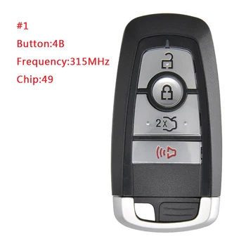 # 1 Вторичный Рынок 315 МГц Для Ford Mustang Smart Remote Key 3 + 1 Кнопка ID49 Чип FCCID M3N-A2C93142300 PN 164-R8150