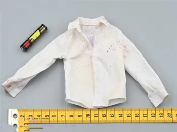 Модель мужской белой рубашки в масштабе 1/6 GK024 с пятном крови для 12-дюймовых фигурок, аксессуары 