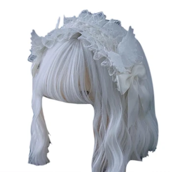 Кружевная лента для волос Goths Girl Maid Dress Up Costume Повязка на голову для косплея Лолиты Головной Убор Челнока