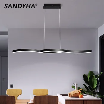 SANDYHA Nordic Home Decor Подвесной светильник с простой полосой и дугой Для внутреннего освещения, подходящий для гостиной, столовой, кабинета, офисной люстры