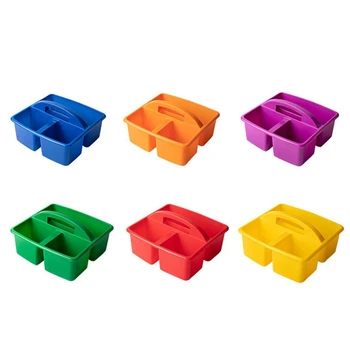 3шт Портативная Коробка Для Хранения Кэдди Пластиковая Разделенная Корзина С 3 Отделениями Органайзер