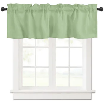 Зеленые Однотонные Короткие Занавески для кухни, Кафе, Двери винного шкафа, Окна, Маленькие Занавески для гардероба, шторы для домашнего декора, шторы
