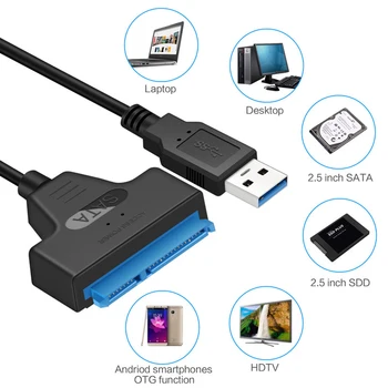 Высокоскоростной HDD адаптер USB 3.0 на SATA для 2,5-дюймового жесткого диска, кабели Easy Drive Line, кабели SATA, кабель-конвертер, шнур привода