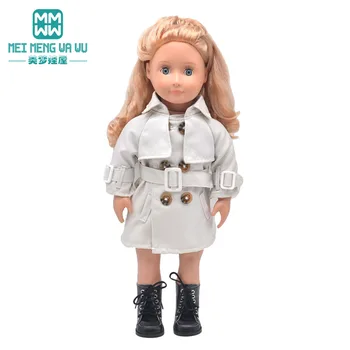 Кукольная одежда подходит для 45 см американской куклы аксессуары модный двубортный тренч подарок девушке