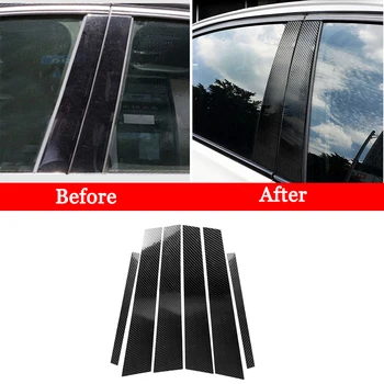 Декоративная Наклейка на B-образные стойки Автомобильного Окна из Углеродного Волокна для BMW E60 E90 F30 F10 F20 F07 E70 E84 E46 Аксессуары Для Отделки Салона Автомобиля