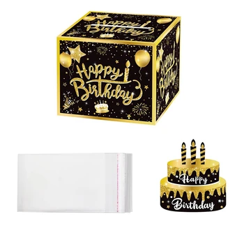 Копилка для наличных, подарочный набор для копилки на день рождения С поздравительной открыткой и клейкими пакетами Прочный