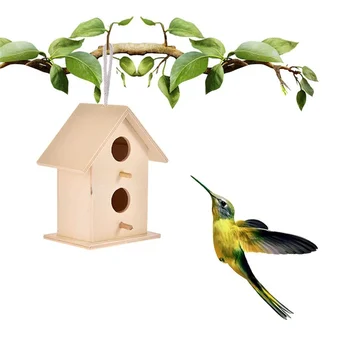 Мини-птичье гнездо, новый деревянный домик Колибри, Деревянная подвесная веревка, садоводство, Настенный Домашний Декор для балконных окон