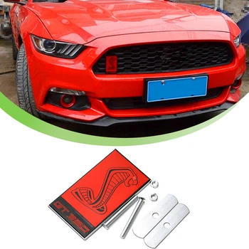 Передняя Решетка Логотип Эмблема Декоративная Накладка для Ford Mustang 2009-2020 2021 2022 2023 Аксессуар Для Экстерьера Автомобиля Металлический Черный Красный
