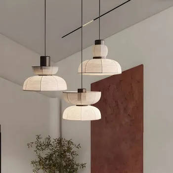 Японские подвесные светильники Винтажный тканевый фонарь Sabi Wabi Lights Креативная лампа Ногучи для освещения гостиной и домашней столовой