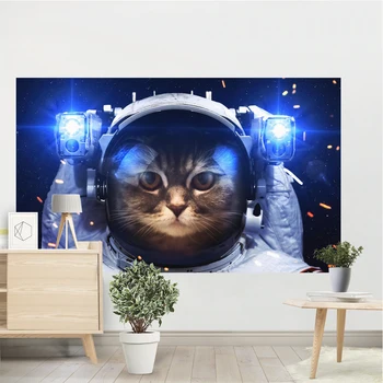 Баннер для украшения стены студенческого общежития Space Cat Tapestryspace Sci-Fi Cool