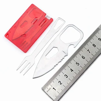 Походный нож для барбекю Вилка EDC Safety First Aid Многофункциональная карточка для инструментов на открытом воздухе