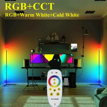 НОВЫЙ светодиодный угловой торшер RGBWW, совместимый с Alexa, Современный цветной CCT с дистанционным управлением, прямоугольные светильники для гостиной