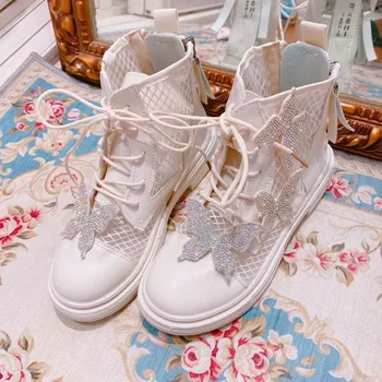 Летние Новые Дышащие Британские Крутые ботинки Water Diamond Butterfly, модные простые Сетчатые ботинки, модные простые Сетчатые ботинки