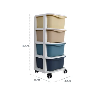 4-слойный выдвижной ящик для одежды, пластиковый шкаф для хранения закусок, органайзер для детских игрушек, градиентный шкафчик с колесиками