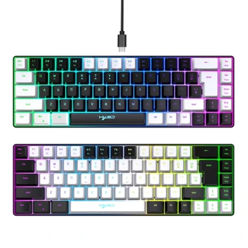 Мембранная клавиатура с подсветкой RGB, эргономичные игровые механические клавиатуры USB TypeC Прямая поставка