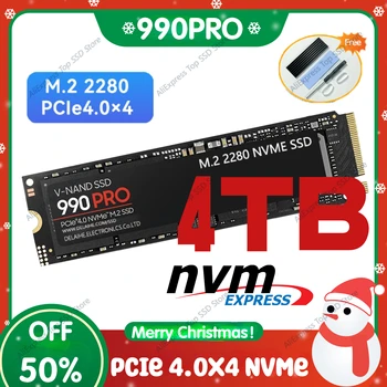 990PRO SSD PCIe 4.0 Nvme M2 SSD 7000 мб/с. 4 ТБ 2 ТБ 1 ТБ 512 ГБ M.2 Твердотельный Накопитель M2 2280 Внутренний SSD Для Настольного Ноутбука PS5