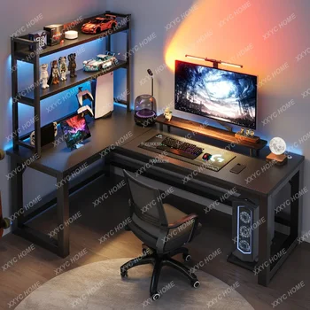 Европейские угловые Компьютерные столы, Двуспальный стол, Креативная офисная мебель, Интернет-кафе, игровой стол, Домашняя спальня, Деревянный рабочий стол