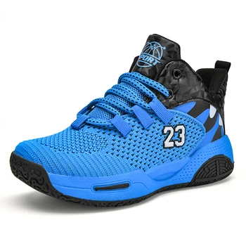 Брендовая высококачественная сетчатая баскетбольная обувь для мальчиков, нескользящие Детские кроссовки, спортивная обувь, Детские кроссовки-корзины для мальчиков, спортивные