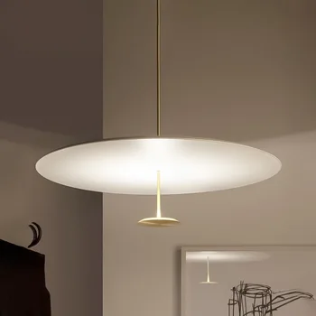 Минималистичные ультратонкие потолочные подвесные светильники Золотисто-черного цвета, подвесной светильник, подвесная лампа для кольцевых светильников в гостиной