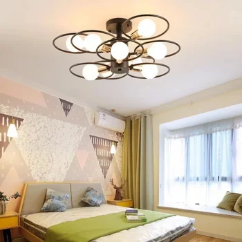 Потолочный светильник в скандинавском стиле, Люстра для гостиной / спальни / ресторана, украшение дома в отеле, потолочный светильник, Современный блеск, освещение E27