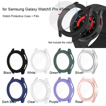 Для Samsung Galaxy Watch5 Pro 45-миллиметровый чехол для часов, защитная пленка для экрана, для смарт-часов Galaxy watch5 pro.