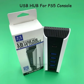 Прямая поставка, 5 В 1, USB-Концентратор, USB-Разветвитель, Расширитель, Адаптер USB3.0, Высокоскоростные Порты TypeC Для PS5, Игровые Аксессуары Для Консоли PS5