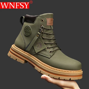 Wnfsy/ мужские теплые ботинки, зимние повседневные Модные ботильоны, Дизайнерские роскошные мужские ковбойские ботинки 
